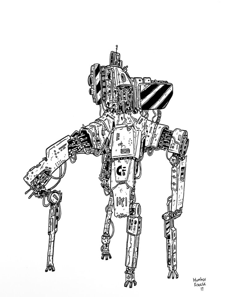 robot drawing by Hunter Freese