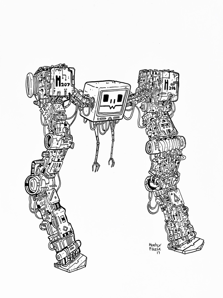 robot drawing artwork by hunter freese