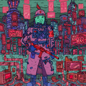colorful soldier artwork by hunter freese
